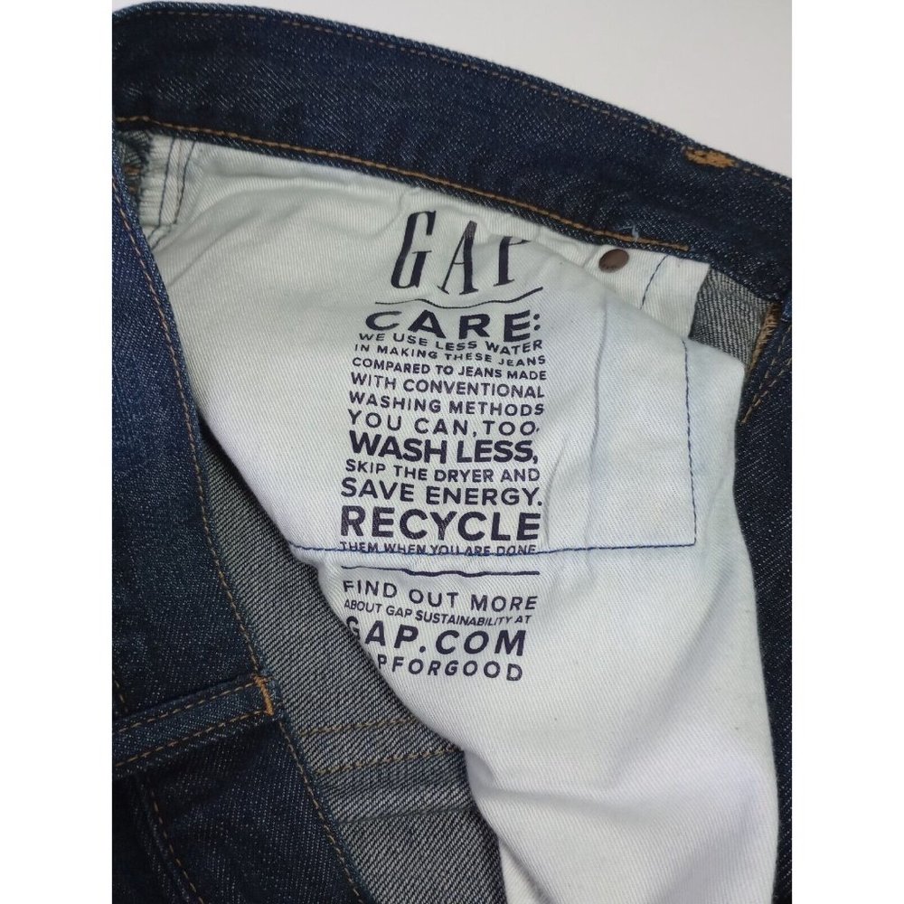 Gap Boot Jeans Men's Size 38x34 Dark Blue Denim Bootcut 100% Cotton Jeans - Picture 5 of 8